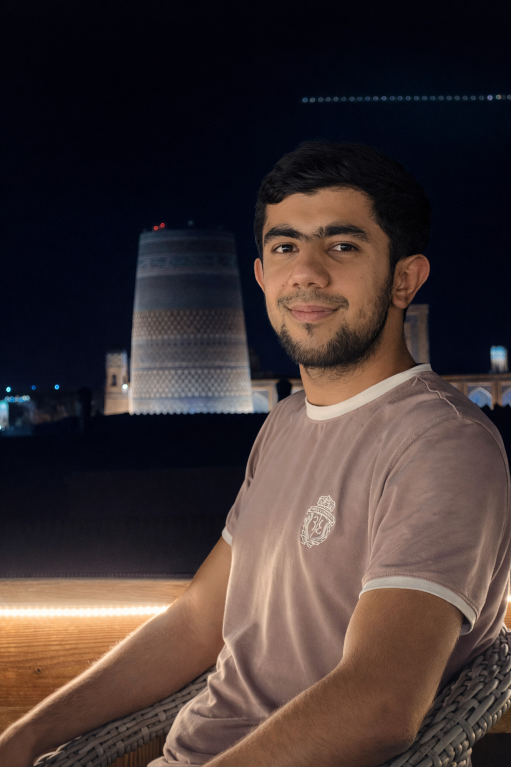 Khiva guide near desert fortress